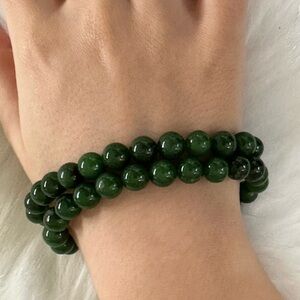 14k real solid gold Green Tourmaline stones Beaded Bracelet​